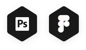 Photoshop and Figma logos