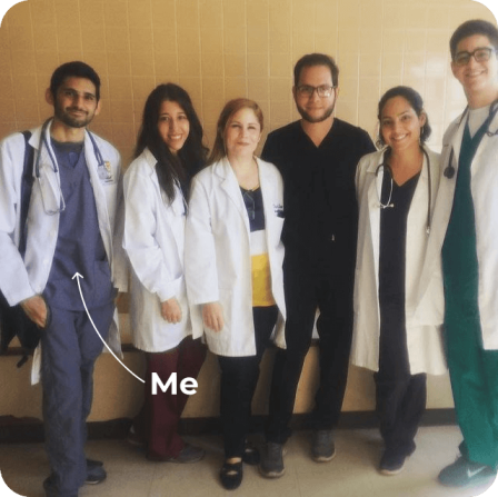 Me in the medical school Luis in the Medical School